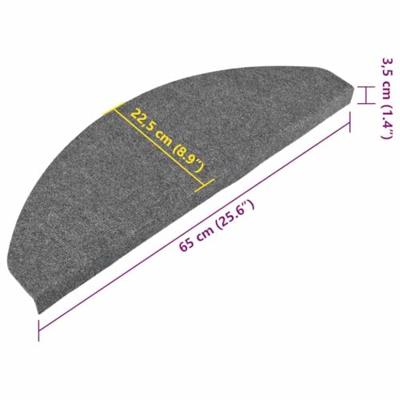 VidaXL Trapmatten zelfklevend 30 st 65x22,5x3,5 cm grijs VidaXL Trapmatten zelfklevend 30 st 65x22,5x3,5 cm grijs
