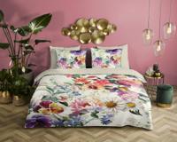 Descanso Dekbedovertrek "bloemen" - Ecru - (140x200/220 cm) - Biologisch Katoen satijn - thumbnail