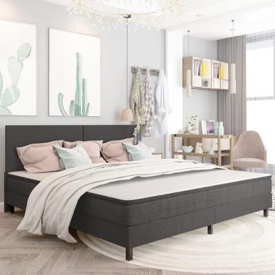 VidaXL Boxspringframe stof grijs 200x200 cm VidaXL Boxspringframe stof grijs 200x200 cm
