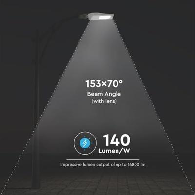 V-TAC VT-122ST LED-straatverlichting PRO Straatverlichting 120W 800lm 5700K IP65 Grijs V-TAC VT-122ST LED-straatverlichting PRO Straatverlichting 120W 800lm 5700K IP65 Grijs