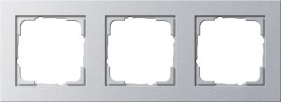 Gira E2 afdekraam 3-voudig aluminium