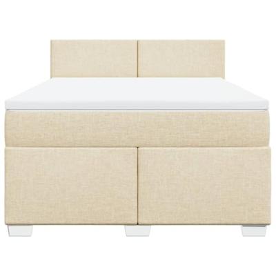 Boxspring met matras stof crèmekleurig 160x200 cm