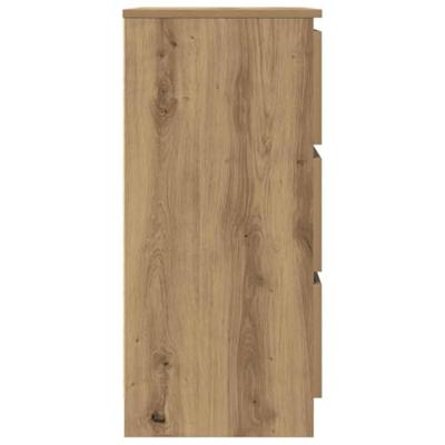 Dressoir 60x35x76 cm bewerkt hout artisanaal eikenkleur