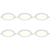 LED Downlight Inbouwspot 6 Stuks - Brinton Thin - 12W 1120lm 120° Bundelhoek - Natuurlijk Wit 4000K - IP40 - Rond - Wit - Ø170mm Buitenmaat - Ø150mm Zaagmaat - thumbnail