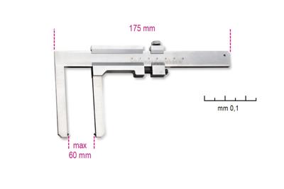 Beta Schuifmaat voor remschijven uitlezing tot 0.1 mm 1650FD - 016500050 Beta Schuifmaat voor remschijven uitlezing tot 0.1 mm 1650FD - 016500050