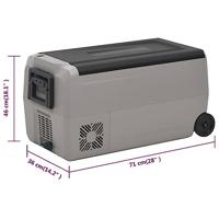 Koelbox met wielen en handvat 50 L polypropeen zwart en grijs - thumbnail