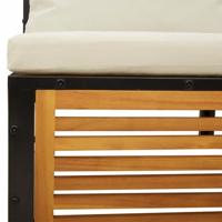 Tuinbank zonder armleuningen met kussens massief acaciahout - thumbnail