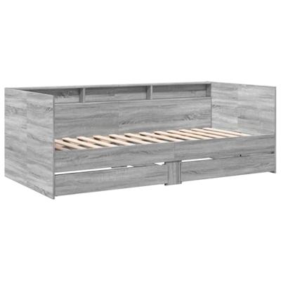 Slaapbank met lades zonder matras 90x200 cm grijs sonoma eiken Slaapbank met lades zonder matras 90x200 cm grijs sonoma eiken