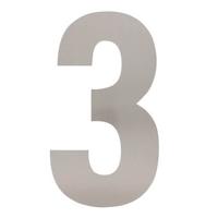 Intersteel Huisnummer 3 XXL hoogte 50 cm geborsteld RVS - thumbnail