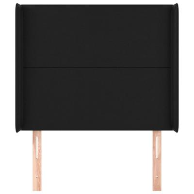 Hoofdbord met randen 103x16x118/128 cm kunstleer zwart