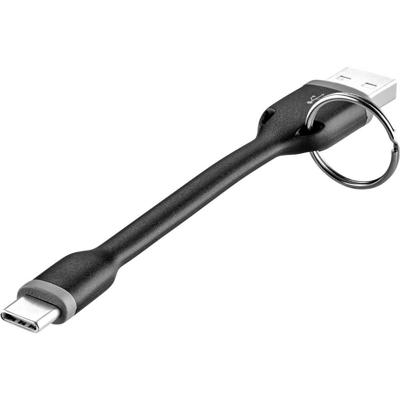 Renkforce RF-3425172 USB-kabel USB 2.0 USB-A stekker, USB-C stekker 0.10 m Zwart