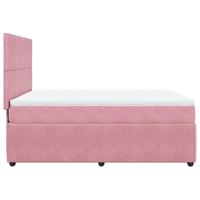 Boxspring met matras fluweel roze 160x200 cm - thumbnail