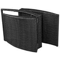 Ligbed met kussen inklapbaar poly rattan zwart - thumbnail