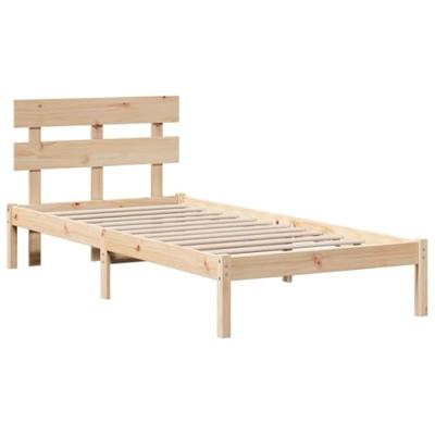 Bedframe met hoofdeinde Bruin 80 x 200 cm Massief grenenhout
