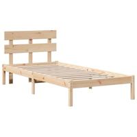 Bedframe met hoofdeinde Bruin 100 x 200 cm Massief grenenhout - thumbnail