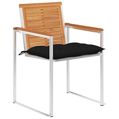 Tuinstoelen 4 st met kussens massief acaciahout