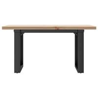 Salontafel O-frame 80x50x40,5 cm grenenhout en staal - thumbnail