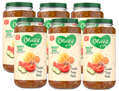 Olvarit Olvarit Tomaat Tonijn Pasta 12m08 (250g) Olvarit Olvarit Tomaat Tonijn Pasta 12m08 (250g)