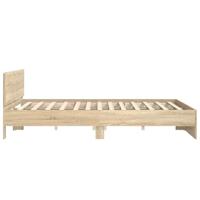 Bedframe met hoofdeinde sonoma eikenkleurig 160x200 cm - thumbnail