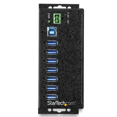 StarTech.com 7 Port USB 3.0 Hub met Voeding & Overspanningsbeveiliging - Industrial Powered USB 3.0 Data Transfer Hub - Muur/Bureau/Din Rail Mountable - Metalen USB 3.1 Gen 1 5Gbps Hub