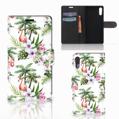 Sony Xperia XZ | Sony Xperia XZs | Telefoonhoesje | Met pasjeshouder | Flamingo Palms