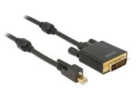 Delock 83727 Kabel mini DisplayPort 1.2 male met schroef > DVI male 4K Actief zwart 3 m - thumbnail