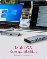 ICY BOX IB-DK4034a-CPD Bedraad USB 3.2 Gen 1 (3.1 Gen 1) Type-C Aluminium, Zilver - thumbnail