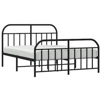 Bedframe met hoofd- en voeteneinde metaal zwart 140x200 cm - thumbnail