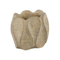 PTMD bloempot waxy ovaal bruin 20 cm | 8 stuks - thumbnail