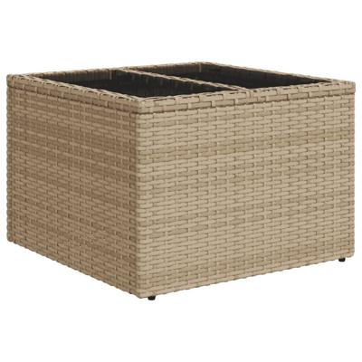 4-delige Loungeset met kussens poly rattan beige