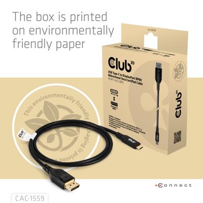 club3D USB-C-displaykabel 1.00 m Zwart CAC-1559