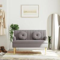 Bankje met kussens 113x64,5x75,5 cm stof taupe - thumbnail