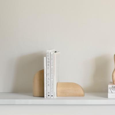 Ethnicraft Boekenstandaard 'PI' Plataanhout, Set van 2 stuks, kleur Naturel