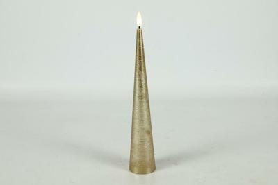 Ledkaars kegel Lyon D 5 cm H 29 cm goud