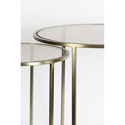Light & Living Bijzettafel 'Duarte' Set van 2 stuks, kleur Goud/Lichtbruin
