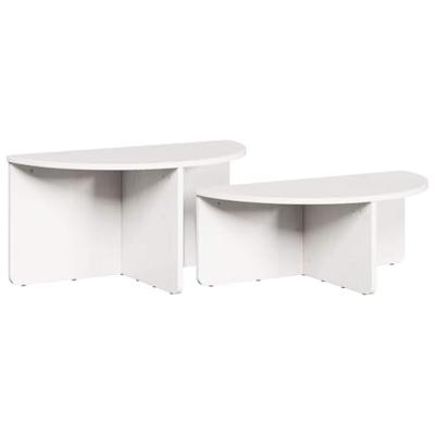 Salontafel 2 pcs Wit 79 x 39.5 x 40 cm Massief grenenhout