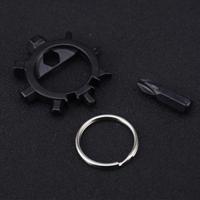 Multifunctionele draagbare buiten sleutel ketting schroevendraaier fiets reparatie tools (zwart) - thumbnail