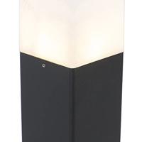 QAZQA Staande buitenlamp zwart met opaal witte kap 50 cm - Denmark - thumbnail