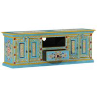 Tv-meubel 110x30x40 cm massief mangohout blauw - thumbnail