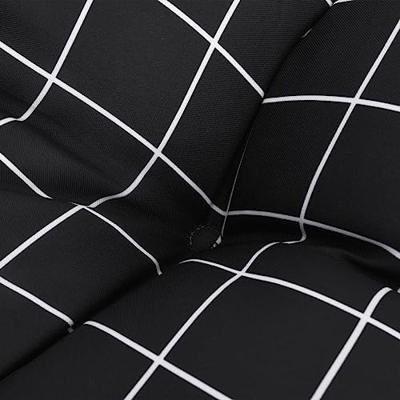 VidaXL Stoelkussens 2 st ruitpatroon 40x40x7 cm stof zwart