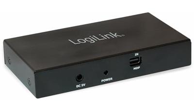 LogiLink Kabel 2 poorten Mini DisplayPort-splitter Ultra HD-geschikt 3840 x 2160 Pixel Zwart