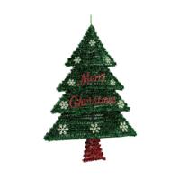 Decoratie Kerstboom 44 x 58,8 x 7 cm Rood Zilverkleurig Groen Plastic Polypropyleen - thumbnail
