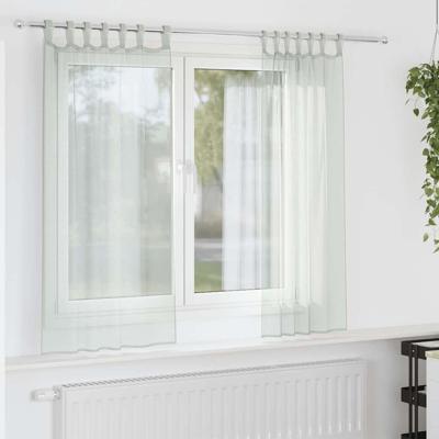 Gordijnen voile met roedezakken 2 st lichtgrijs