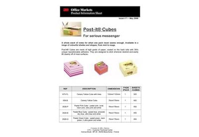 Post-it Notes kubus, 450 vel, t 76 x 76 mm, roze