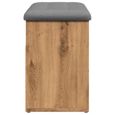 Schoenenbank 82x32x45,5 cm bewerkt hout artisanaal eikenkleur