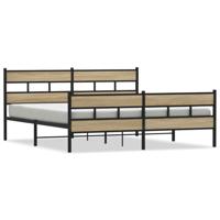 Bedframe zonder matras metaal sonoma eikenkleurig 193x203 cm - thumbnail
