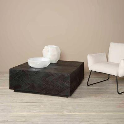 Tower Living Salontafel 'Ziano' Visgraat, 100 x 100cm, kleur zwart Tower Living Salontafel 'Ziano' Visgraat, 100 x 100cm, kleur zwart