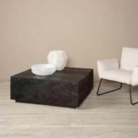 Tower Living Salontafel 'Ziano' Visgraat, 100 x 100cm, kleur zwart - thumbnail