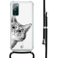 Samsung Galaxy S20 FE hoesje met koord - Kiekeboe kat - thumbnail
