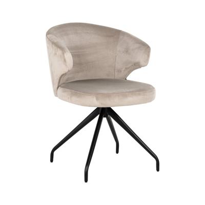 Richmond Draaibare Eetkamerstoel 'Milly' Velvet, kleur Khaki Richmond Draaibare Eetkamerstoel 'Milly' Velvet, kleur Khaki